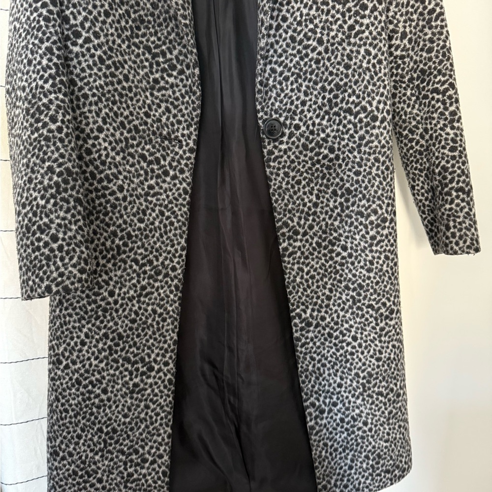 Maje Black and Gray Patterned Trench Coat - Picture 5 of 14